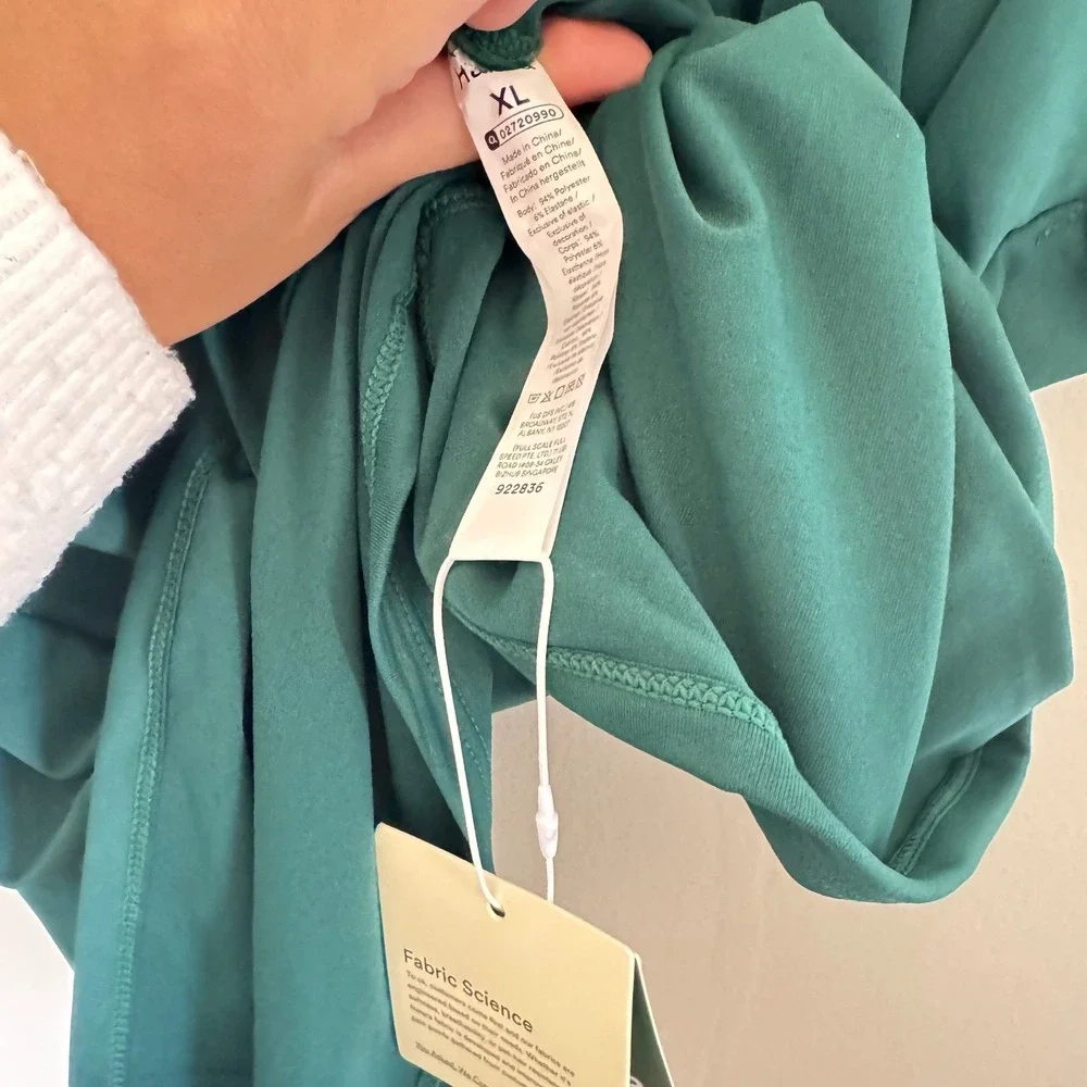 Halara Teal Green V Neck Surplice Wrap Top Short Sleeve XL NWT - Picture 6 of 6